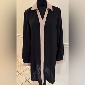 SHEIN Black & Taupe Long Sleeve Tunic Dress – Size XL